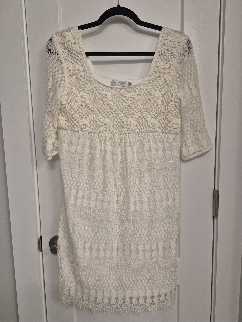 Solitaire Medium Cream Crochet Lace Dress